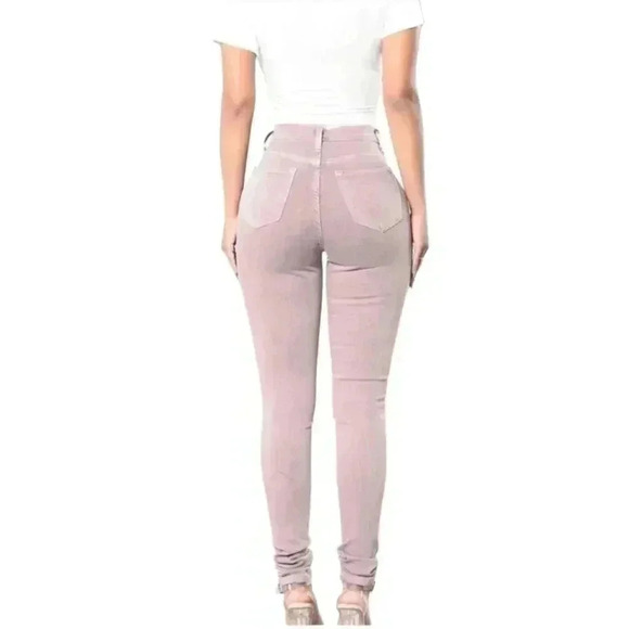 Fashion Nova High Waisted Pink Wash Skinny Jeans Stretchy Sexy Denim Size 9 - Picture 4 of 12